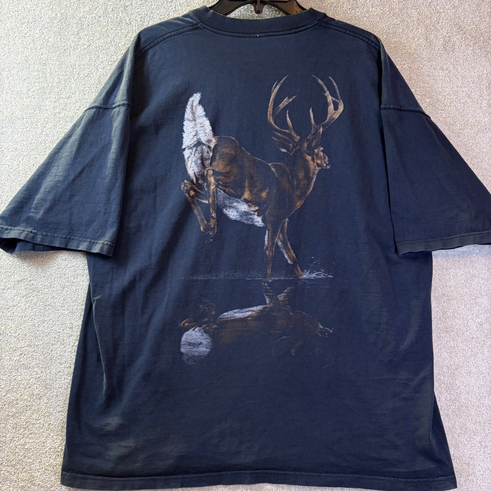 Vintage Legendary Whitetails T-Shirt Mens 2XL Faded Black Grunge Deer Graphic